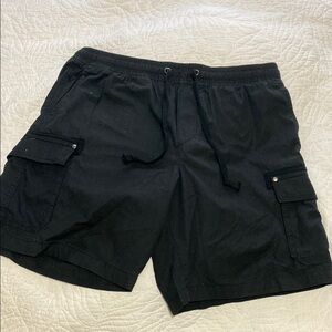 H&M Black Cargo Shorts Relaxed Fit